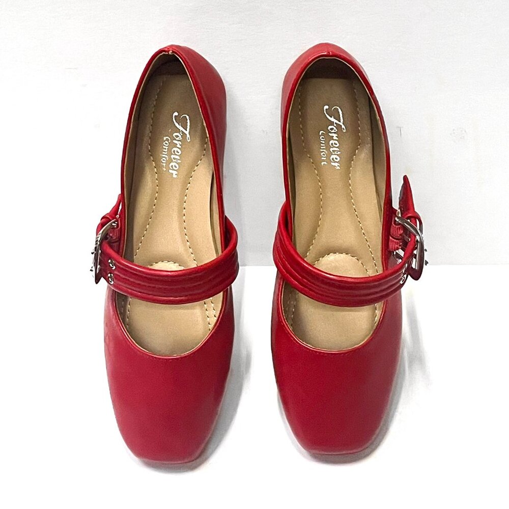 Soft Red Mary Jane Shoes - Picture 3 of 5